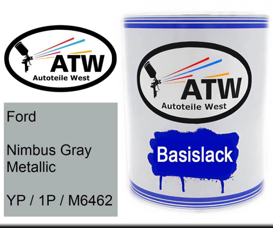 Ford, Nimbus Gray Metallic, YP / 1P / M6462: 1L Lackdose, von ATW Autoteile West.